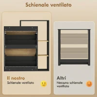 HOMCOM Mobile Portascarpe: 2 Cassetti a Ribalta, Ripiani, Nero e Legno Naturale.(m-8)