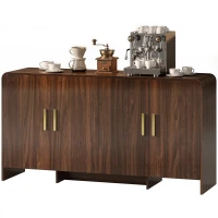 HOMCOM 152 cm Sideboard Küchenschrank mit 4 Soft-Close-Türen, TV-Schrank für Wohnzimmer Küche, Walnussbraun(m-10)