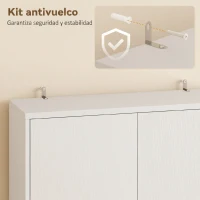 HOMCOM Mueble Auxiliar de Cocina con Soporte para Microondas 2 Cajones 2 Puertas y Panel Perforado de Metal Blanco(m-7)