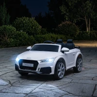 HOMCOM Mașină Electrică pentru Copii 3-5 Ani AUDI TT cu Telecomandă, Portiere care se Deschid și Faruri LED, Alb(m-9)