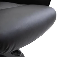 HOMCOM Poltrona Relax Girevole a 360° in Metallo e Finta Pelle, con Poggiapiedi, Schienale Regolabile, Nero(m-4)