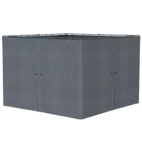 Outsunny 4 parois latérales pour pavillon de jardin tonnelle rigide 300 x 300 cm protéger de la pluie vent soleil gris(m-1)
