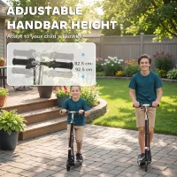 HOMCOM Foldable Electric Kids Scooter, Ride on, for Ages 7-14 Years, Black(m-8)