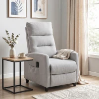 HOMCOM Fauteuil de massage inclinable fauteuil de relaxation en chenille avec repose-pieds poche latérale télécommande gris(m-10)