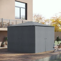 Outsunny 4 parois latérales pour pavillon de jardin tonnelle rigide 300 x 300 cm protéger de la pluie vent soleil gris(m-10)