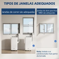 HOMCOM Ar Condicionado Portátil 12.000 BTU Portátil 5 em 1 Arrefecimento Desumidificador Ventoinha Temporizador 24H e Controlo Remoto para 35 m² Branco(m-9)