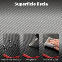 HOMCOM Scrivania Angolare con Prese di Corrente, Nero Carbonio(m-7)
