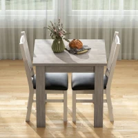 HOMCOM Masă de Dining Extensibilă pentru 4-6 Persoane din Lemn și Oțel, 140x80x77.5 cm, Gri(m-9)