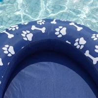 PawHut Opblaasbaar buisboot honden Opvouwbare drijvende watermat Hond met handgreep voor honden tot 40kg 155x104x25cm Blauw(m-10)