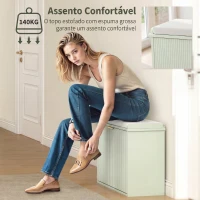 HOMCOM Banco Sapateira com Assento Acolchoado Gaveta Rebatível Prateleira Ajustável para Entrada ou Quarto 80x26x47,5 cm Verde Claro(m-7)
