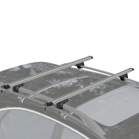 HOMCOM Barre Portatutto per Auto da 75 kg con Blocco e Chiavi di Sicurezza, in Alluminio e ABS, 135.3x5.7x7 cm, Argento(m-11)