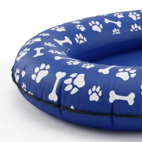 PawHut Opblaasbaar buisboot honden Opvouwbare drijvende watermat Hond met handgreep voor honden tot 40kg 155x104x25cm Blauw(m-11)