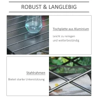 Outsunny aluminium klaptafel 70 cm x 70 cm x 69 cm(m-6)
