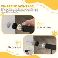 PawHut Türschutzgitter Hund, 76-104 cm Absperrgitter ohne Bohren, Treppengitter(m-5)