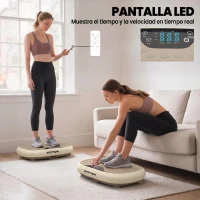 SPORTNOW Plataforma Vibratoria con 20 Niveles de Velocidad 3 Programas Pantalla LED Control Remoto para Hacer Ejercicio en Casa(m-6)