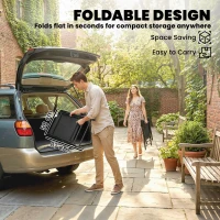 Outsunny Folding Garden Chairs Set of 4 with High Back, Armrests, Texteline Seat, Black(m-5)