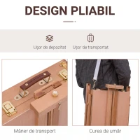 HOMCOM Chevalet din lemn ajustabil, pliabil, ideal pentru artiști, cu depozitare integrată(m-4)