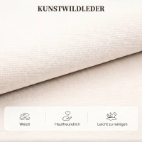 HOMCOM Schlafsofa mit Umkehrbarer Chaiselongue, L-förmiges 3-Sitzer Sofa aus Veloursbezug, Cremeweiß(m-7)