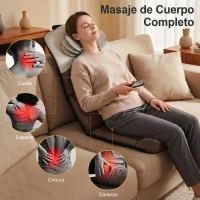 HOMCOM Colchón de Masaje Cuerpo Completo Plegable con Calefacción Compresión de Aire 4 Modos 3 Intensidades Apagado Automático(m-6)