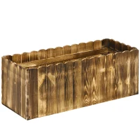 Outsunny Fioriera da Giardino Rettangolare per Interni ed Esterni, in Legno di Abete, 80x33x30 cm, color Legno(m-1)