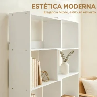 HOMCOM Estantería Expandible 5 Niveles Giratoria 350° Ancho Ajustable Convertible en en L Recta o Compacta 111,5x23,8x163,7 cm(m-5)