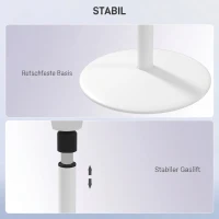 HOMCOM Scaun ergonomic și căptușit, reglabil pe înălțime, cu înclinare de 5°, 41.5x41.5x51.5-71.5 cm, gri(m-7)