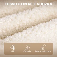 HOMCOM Silla Mecedora de Borreguito Sillón Balancín Oscilante 40° con Patas de Madera de Haya Carga 120 kg 71x98x101 cm Beige(m-7)