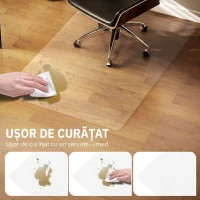 HOMCOM Tappetino Salvapavimento 100x150 cm in Plastica Trasparente per Sedia da Ufficio(m-4)