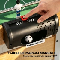 SPORTNOW Fotbal de Masă, 89 cm, Set Joc, Marcatori Manuali, Stejar Galben(m-7)