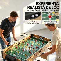 SPORTNOW Fotbal de Masă, 89 cm, Set Joc, Marcatori Manuali, Stejar Galben(m-4)
