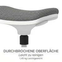 HOMCOM Scaun ergonomic și căptușit, reglabil pe înălțime, cu înclinare de 5°, 41.5x41.5x51.5-71.5 cm, gri(m-8)