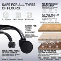 HOMCOM Scaun de Birou Ergonomic și Respirabil cu Suport Lombar Dinamic și Suport pentru Picioare, 73x75x120-128 cm, Negru(m-9)