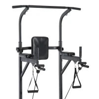 HOMCOM Stazione Fitness Multifunzione Power Tower per Allenamento a Casa Professionale Portata 120kg 129x98x172-224cm(m-7)
