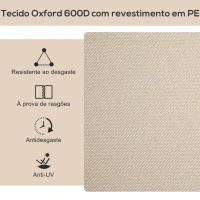 Outsunny Conjunto de 2 Cadeiras Dobráveis de Jardim com Apoios de Braços Cadeiras para Campismo e Praia em Tecido Oxford 54x59x78 cm Caqui(m-6)