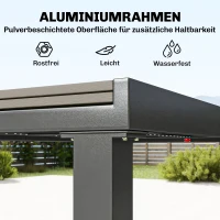 Outsunny Gartenmöbel Set Sitzgruppe 7-teilig Ausziehbar Tisch mit 6 stapelbaren Stühlen Holzoptik Lamelldesign Aluminiumrahmen(m-5)