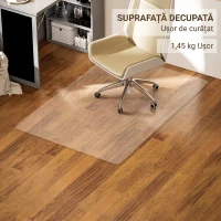 HOMCOM Tappetino Salvapavimento 100x150 cm in Plastica Trasparente per Sedia da Ufficio(m-7)