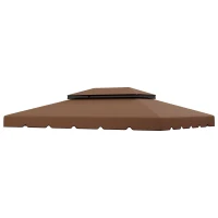 Outsunny Toldo de Substituição para Pérgola 400x300 cm com Duplo Teto e 8 Orifícios de Drenagem Marrom(m-11)