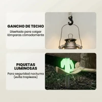 Outsunny Tienda de Campaña Inflable con Mosquitera Vestíbulo Bomba para 3–4 Personas UPF30+ Bolsa Montaje Rápido Impermeable(m-9)