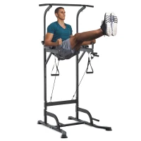 HOMCOM Stazione Fitness Multifunzione Power Tower per Allenamento a Casa Professionale Portata 120kg 129x98x172-224cm(m-2)