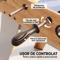SPORTNOW Fotbal de Masă: Mini Masă de 89 cm, 2 Indicatoare Manuale de Scor, Mov(m-6)
