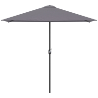 Outsunny Demi-parasol Ø 230 cm Parasol de balcon terrasse avec manivelle Protection solaire UV Polyester, gris