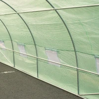 Outsunny Estufa Tipo Túnel 590x300x200cm com Porta Enrolável 8 Janelas Cobertura de PE 140g/m² e Tubo de Aço para Cultivos de Plantas Verduras Verde(m-9)