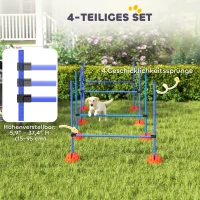PawHut 4-teiliges Hunde-Agility-Set mit 4 Hürden und Tragetasche für das Sprungtraining, Blau(m-4)
