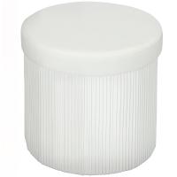 HOMCOM Puff Almacenaje Banco Almacenaje Plegable 35 L 38x38x38 cm Tapizado en Terciopelo Baúl de Almacenamiento Redondo Crema