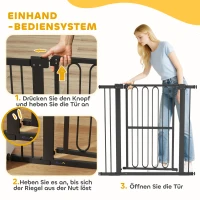 PawHut Türschutzgitter Hund, 76-104 cm Absperrgitter ohne Bohren, Treppengitter(m-6)