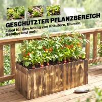 Outsunny Hochbeet Pflanzkasten Kräuterbeet Pflanzbeet Gemüse Blumenbeet Blumenkasten Tannenholz 80 x 33 x 30 cm(m-4)