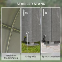 Outsunny Gartenschuppen, Lagerzelt, robust & wetterfest, Stahlrahmen, 1,2x1,8x1,6m, Hellgrau(m-5)