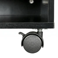 HOMCOM Dulap Mobil pentru Imprimantă cu 2 Rafturi, din Lemn cu Roți, pentru Birou și Studio, 47x40x22,5 cm, Negru(m-8)