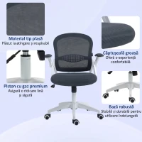 Vinsetto Scaun de Birou Ergonomic cu Spătar din Plasă și Înălțime Reglabilă, 65.5x61.5x88-97.5cm, Gri(m-8)