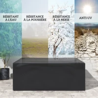 Outsunny Housse salon de jardin extérieure bâche de protection extérieure anti-UV  en polyéthylène 235 x 190 x 90 cm noir(m-4)